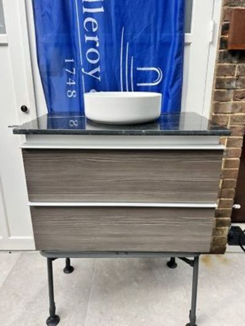 Duravit Darling new vanity unit 800mm in Pine Therra finish stone top + basin