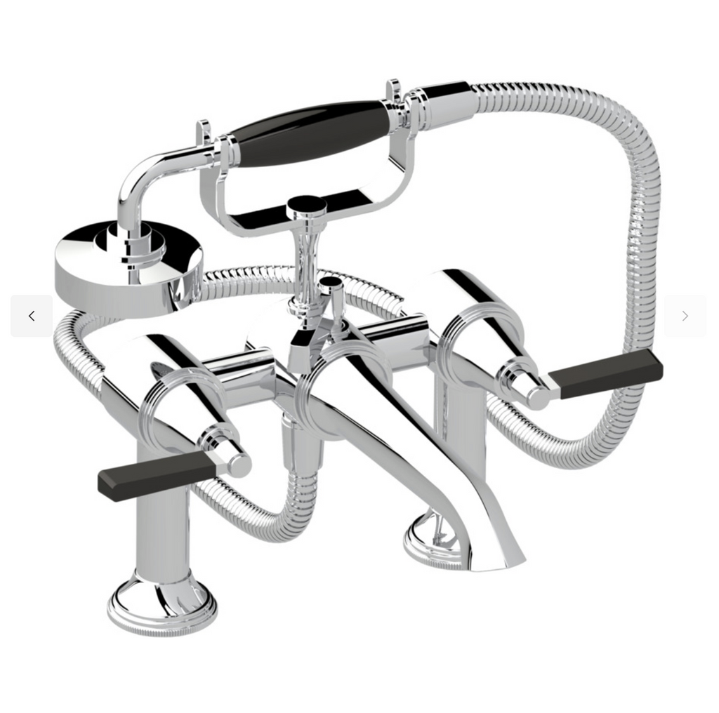 Samuel Heath Style Moderne bath shower filler in chrome with black  V630-CP