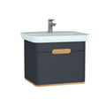 Vitra Sento 1 Drawer Wall Hung Vanity Unit 65cm Led light Anthracite 60818