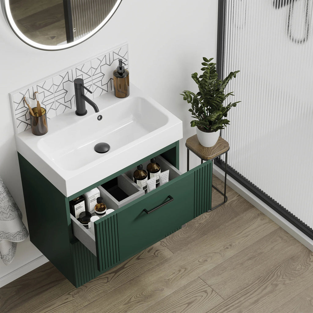 Hib Fabrica Bathroom wall vanity Unit in Carbon Grey + basin 600mm N19WH60CGR