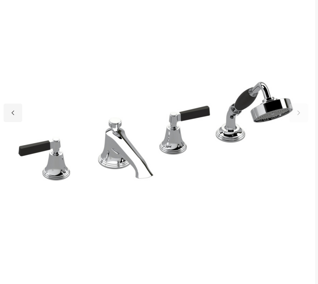 Samuel Heath Style Moderne deck bath shower filler in chrome with black  V648-CP