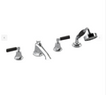 Samuel Heath Style Moderne deck bath shower filler in chrome with black  V648-CP