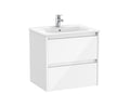 Roca Tenet 600x460mm 2 Drawer Wall Hung Unit and Basin Gloss White A857694806