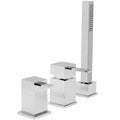 VADO TE DECK MOUNTED 3 HOLE SINGLE LEVER BATH SHOWER MIXER TE-132/NS-C/P