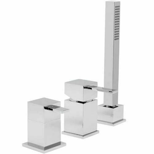 VADO TE DECK MOUNTED 3 HOLE SINGLE LEVER BATH SHOWER MIXER TE-132/NS-C/P