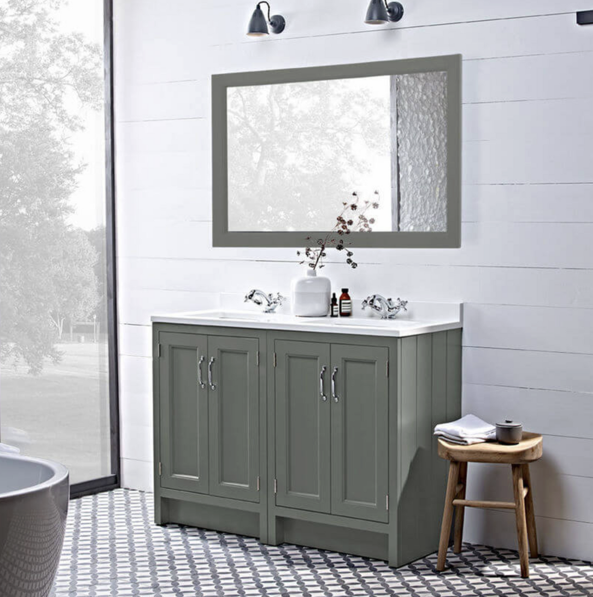 Roper Rhodes Hampton mirror in Slate grey with demister pad 1200mm x 700mm