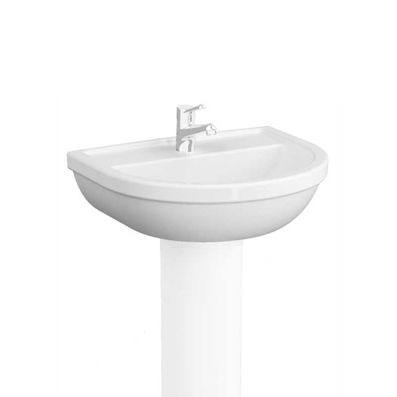 Vitra Milton Cloakroom Washbasin 55cm 1 Tap Hole - Basin Only - 5751L003-0999