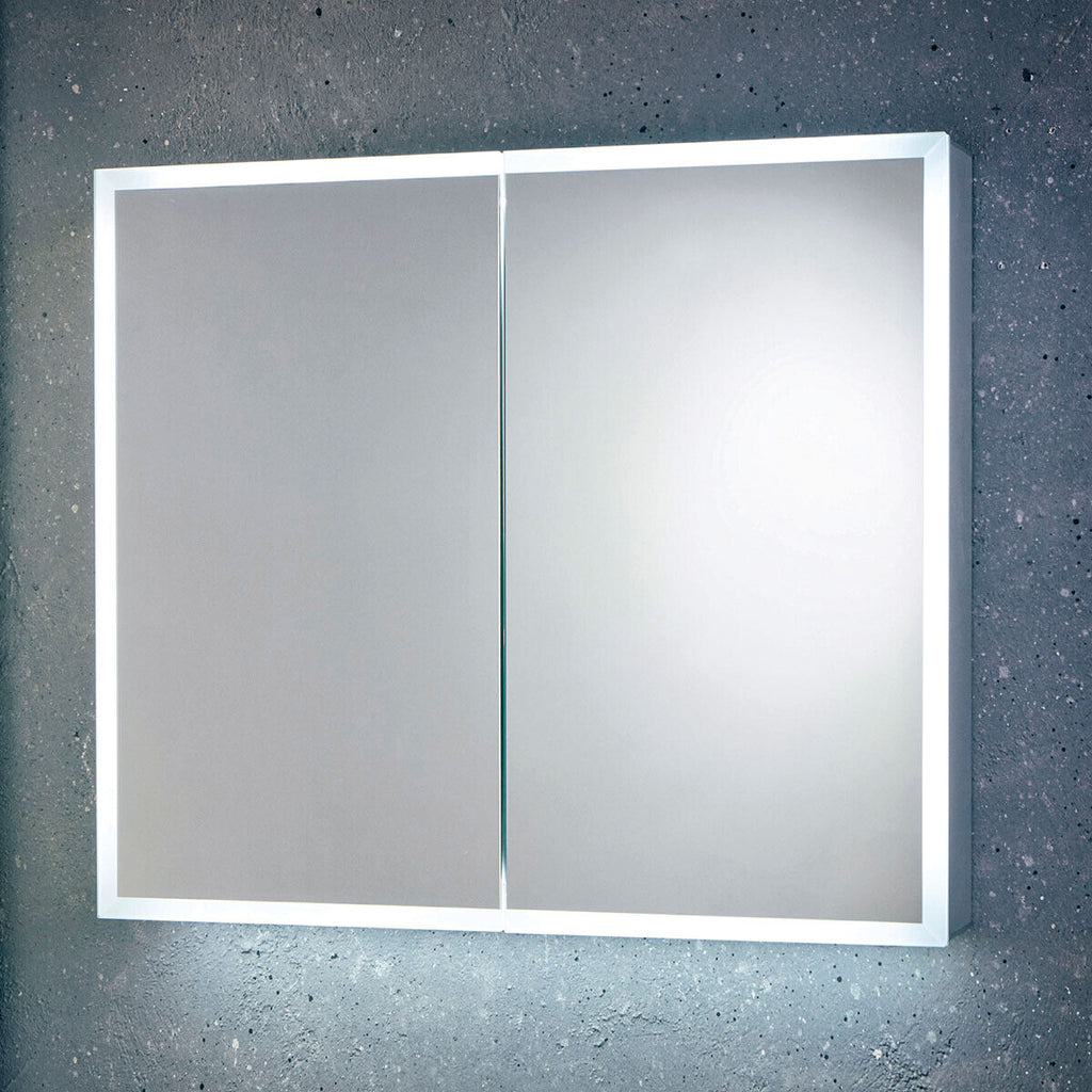 Scudo Mia LED Mirror Cabinet 600x700mm demister pad and shaver socket combo