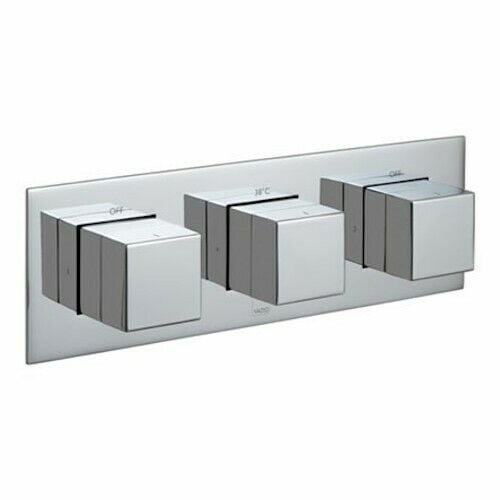 Vado Tablet Notion shower valve 3 handle 2 outlet horizontal TAB-128/2-H-NOT-C/P