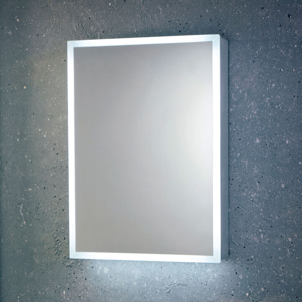 Scudo Mia LED Mirror Cabinet 500x700mm demister pad and shaver socket combo