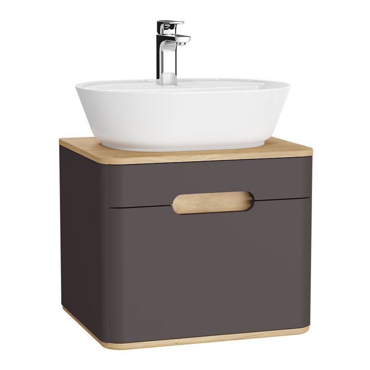 VITRA SENTO WBU 55CM 1 DRAWER VANITY & BASIN ANTHRACITE Matte with basin 62357