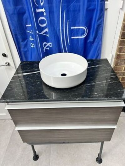 Duravit Darling new vanity unit 800mm in Pine Therra finish stone top + basin