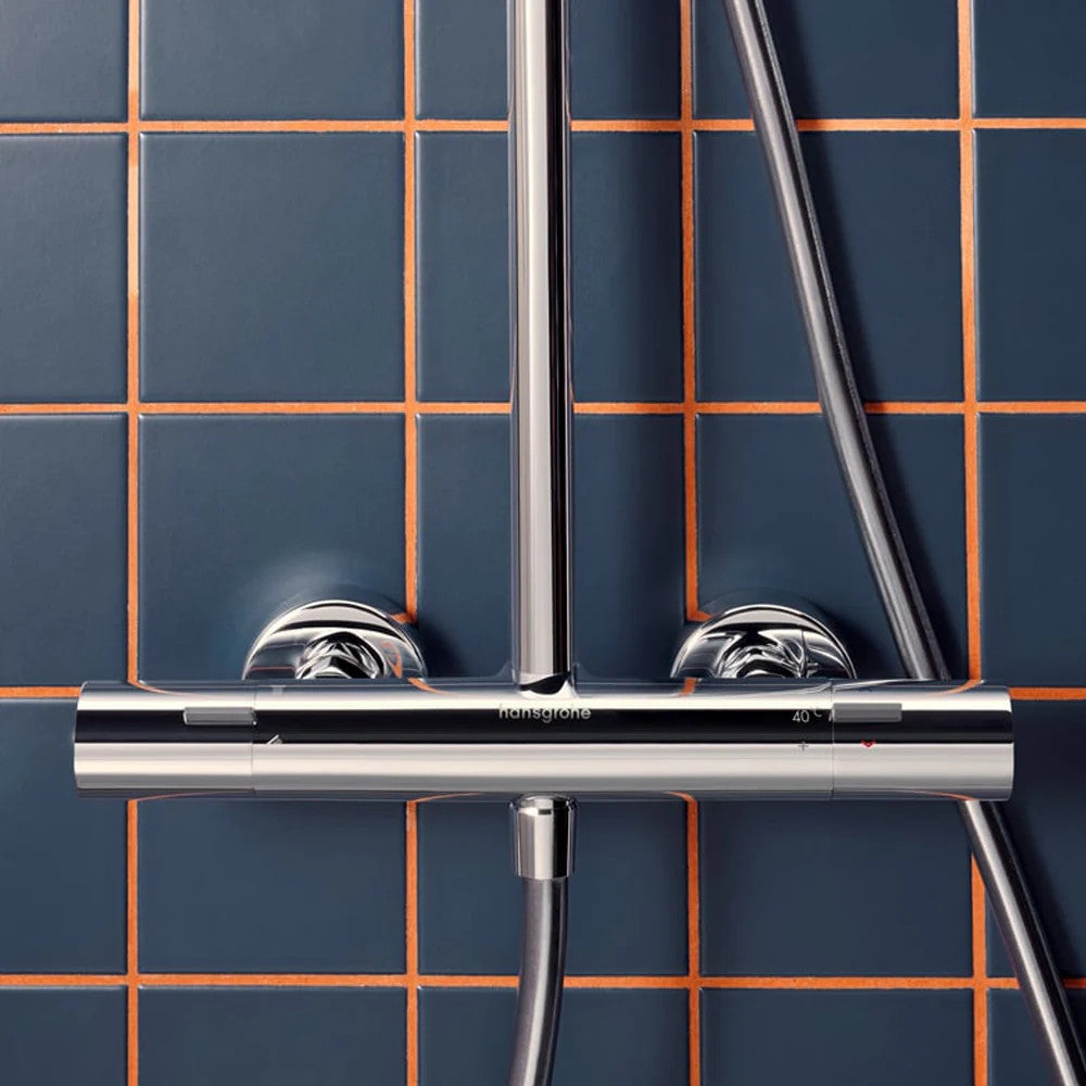 Hansgrohe Activera S Showerpipe EcoSmart Mixer Shower 240 1x Jet Chrome 28078000