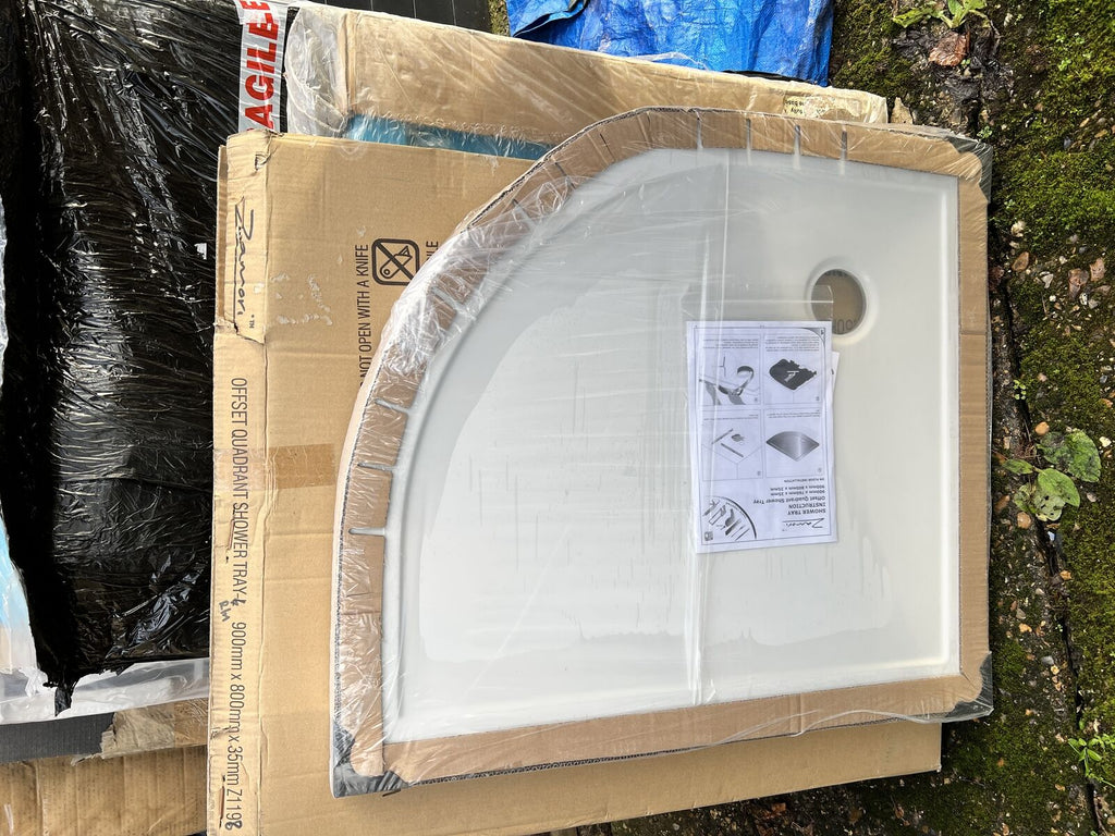 Britton Zamori quadrant Shower Tray 900mm x 800mm R/H Z1198