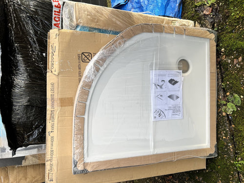 Britton Zamori quadrant Shower Tray 900mm x 800mm R/H Z1198