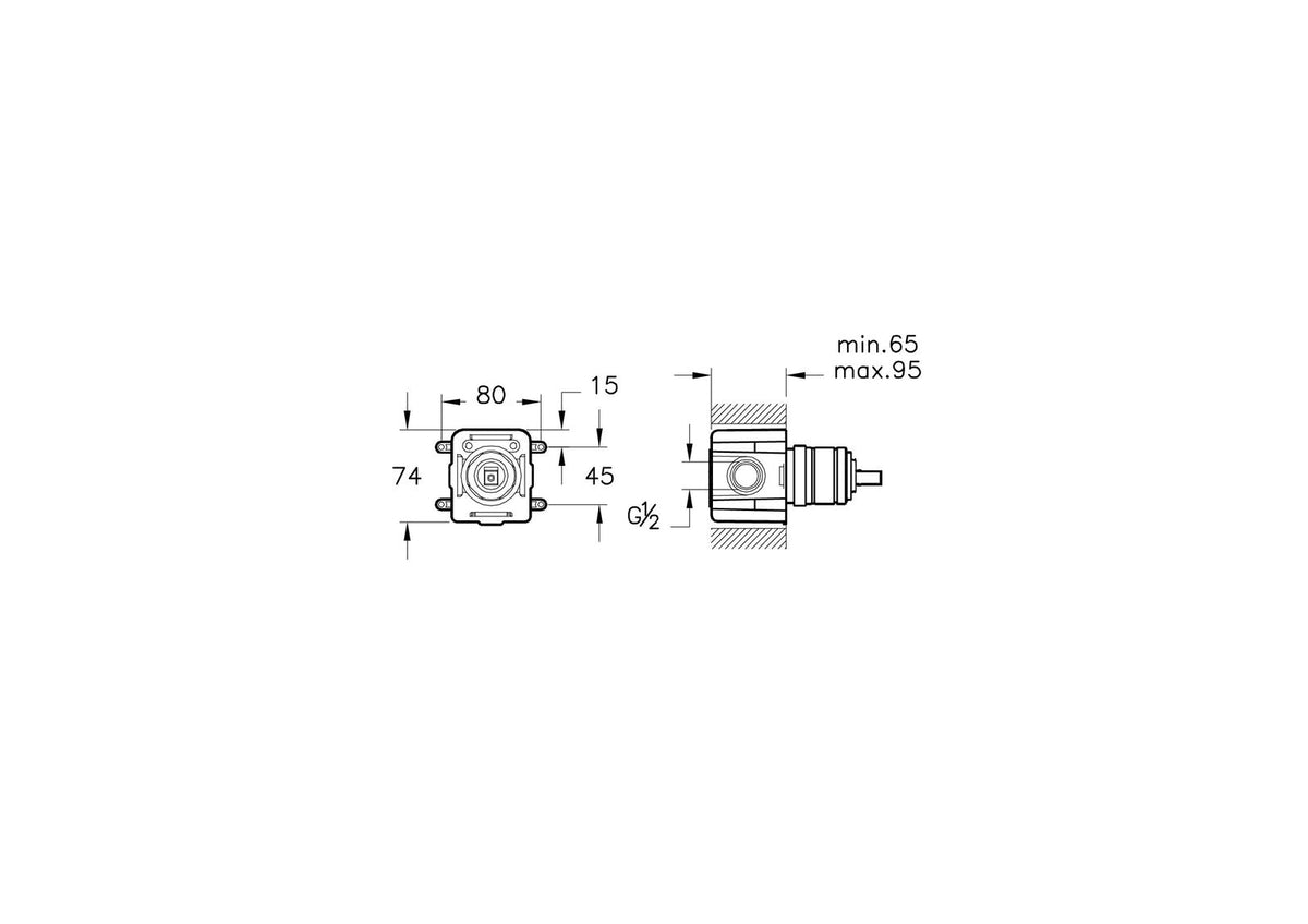 Vitra Built-In Shower Mixer ibox back Concealed Part A42213