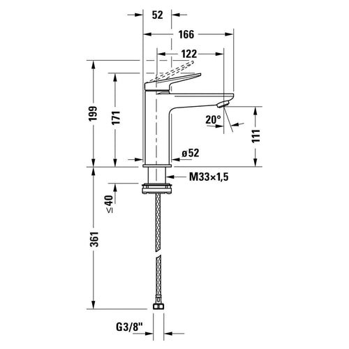 Duravit Wave Single Lever Basin Mixer M - Chrome - WA1020002010