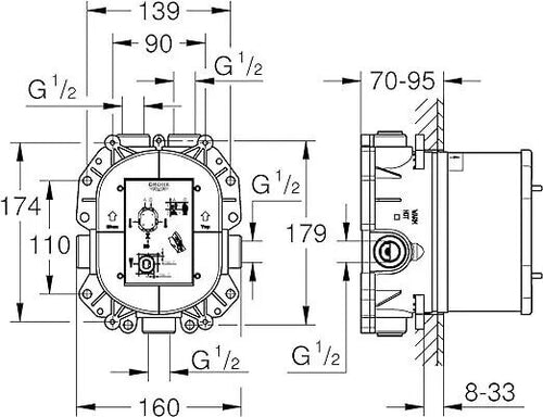 Grohe Rapido T Universal Concealed Thermostatic Mixer 35500000