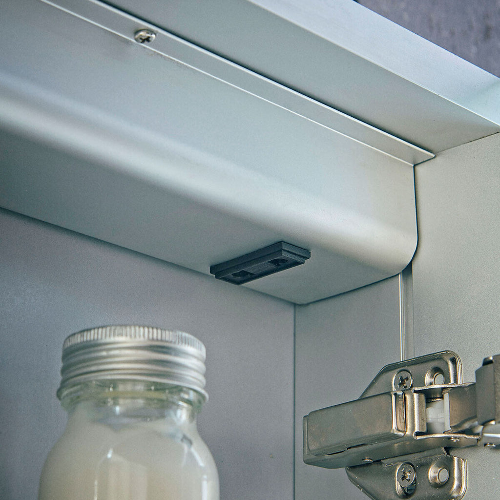 Scudo Mia LED Mirror Cabinet 800x700mm demister pad and shaver socket combo