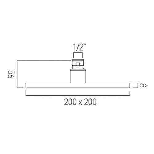 Vado Atmosphere Square Shower Head 200 x 200 ATM-HEAD/SQ-C/P with wall arm