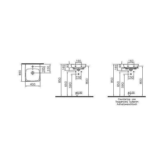 VITRA M-LINE 40CM WASHBASIN 1TH cloak sit on counter or wall hung 5660B003-0973