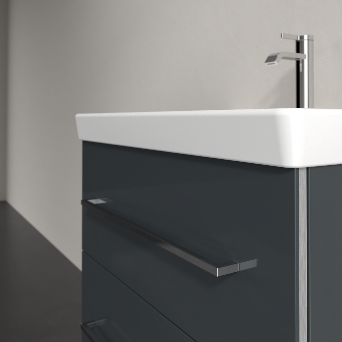Villeroy & Boch Avento 65 cm vanity unit + basin 2 drawers Crystal Grey A89000B1