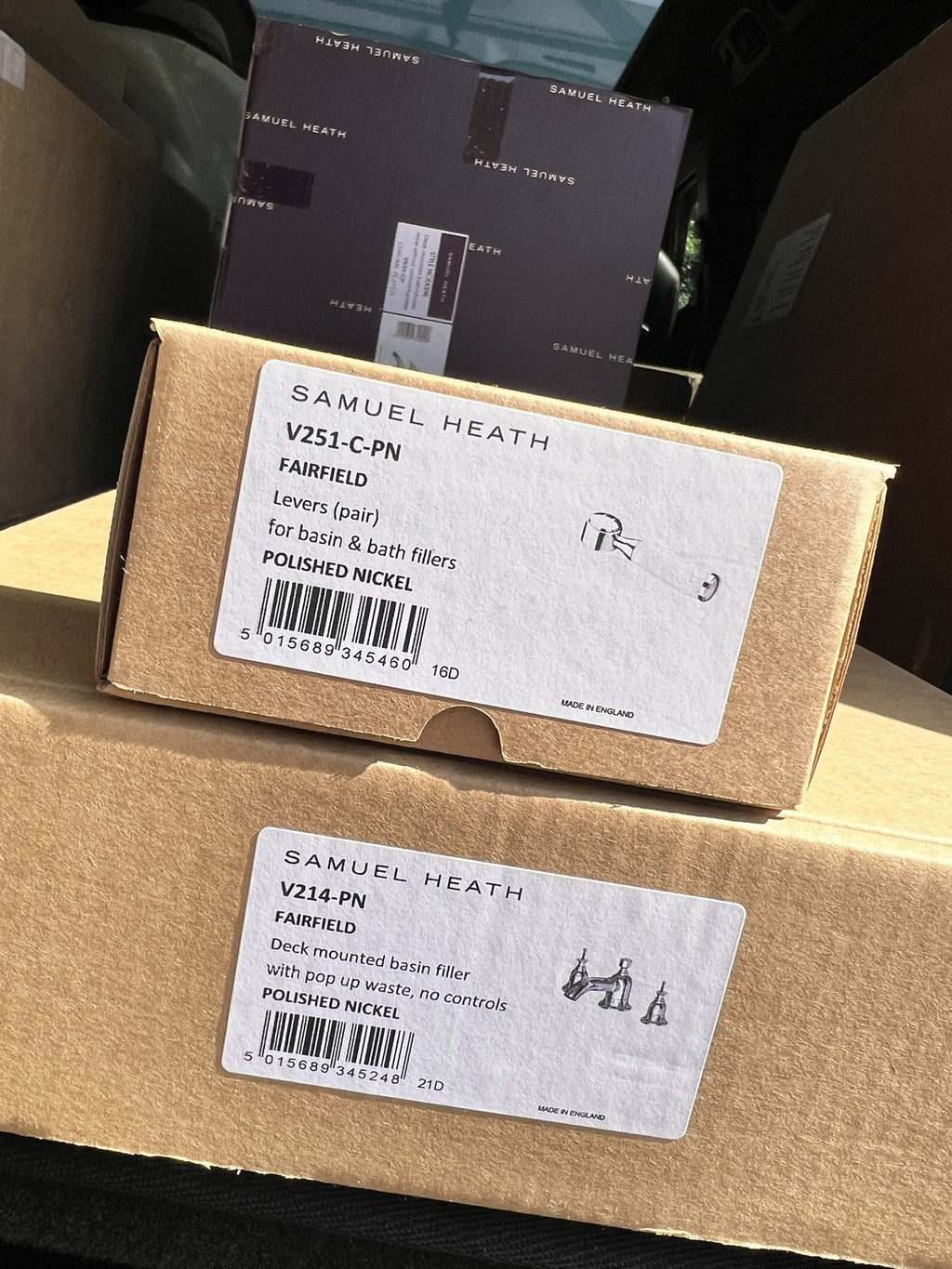 Samuel Heath Fairfield deck mixer with handles in nickel V2K14-PN