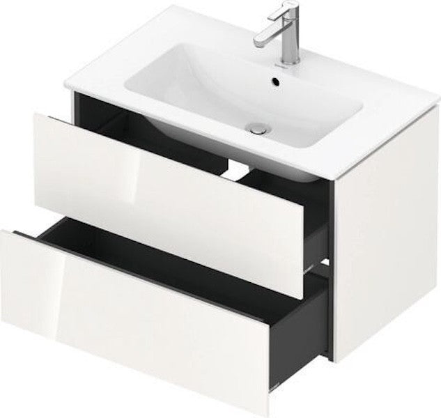 Duravit L Cube vanity unit 830mm in White gloss  +basin by Me Starck LC624102222