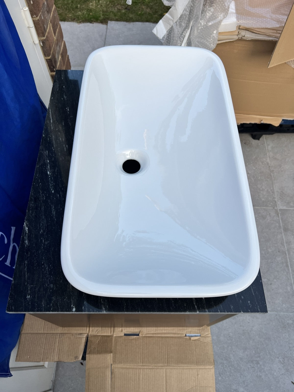 Keuco Royal Vanity Unit 650mm Mocca Glass + Granite Stone & Basin 34050120000