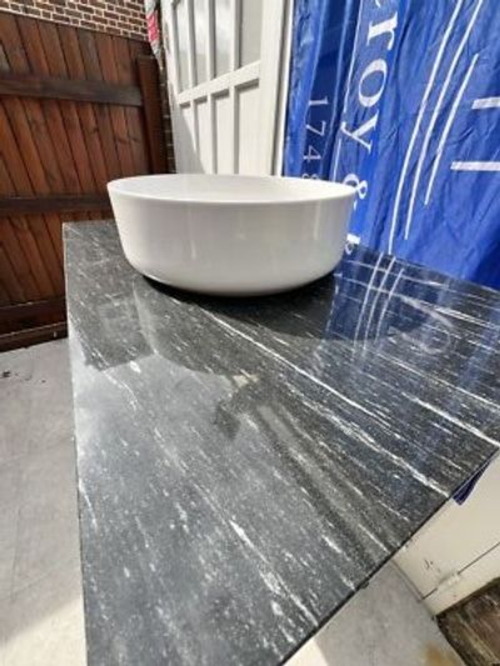Duravit Darling new vanity unit 800mm in Pine Therra finish stone top + basin