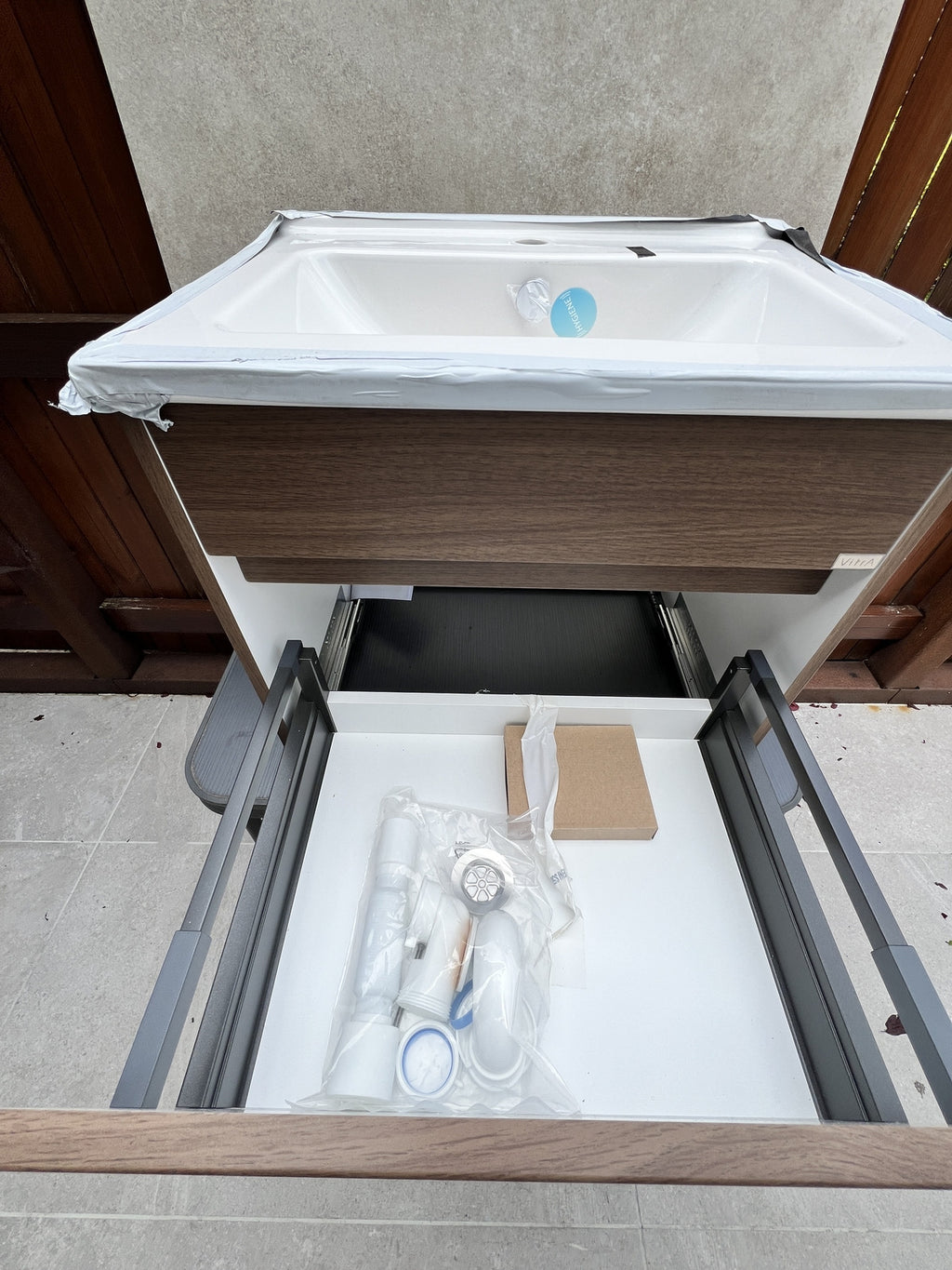 Vitra S50 vanity unit in Oak finish with basin  60cm wide 54736