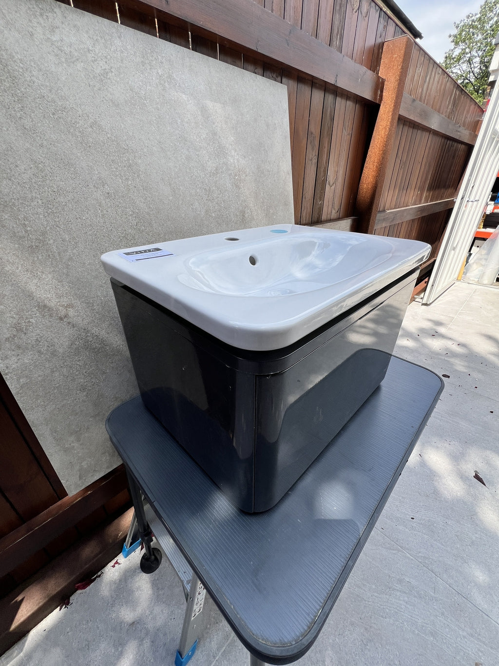 Vitra Nest Trendy vanity unit gloss Anthracite finish  60cm with basin 56316