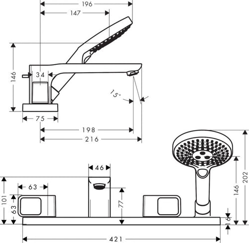 AXOR Urquiola 11443000 technical dimensions