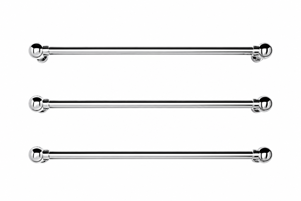 Bard & Brazier La Fayette set of three polished nickel floating towel bars