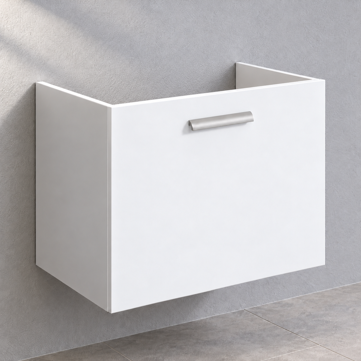 Bauhaus Design 700mm White single drawer vanity unit only DE7000DWG – basin not included