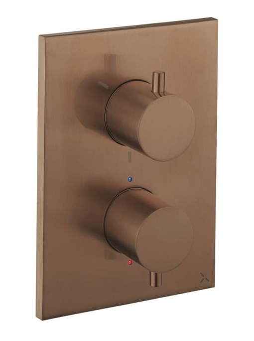 Crosswater MPRO Brushed Bronze 3 outlet valve front