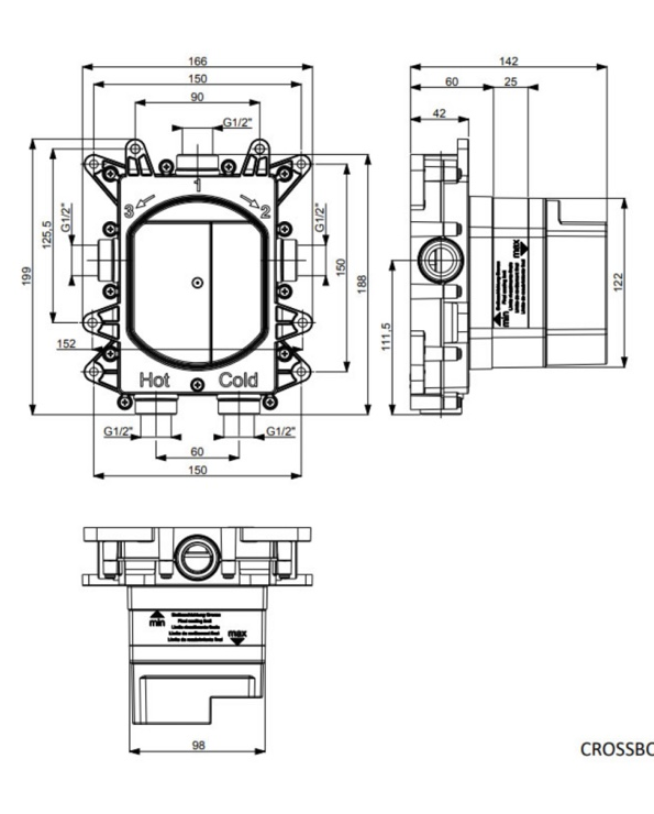 Crossbox technical drawing