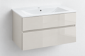 Dansani Calidris 800mm Linen Gloss vanity with basin and tap hole