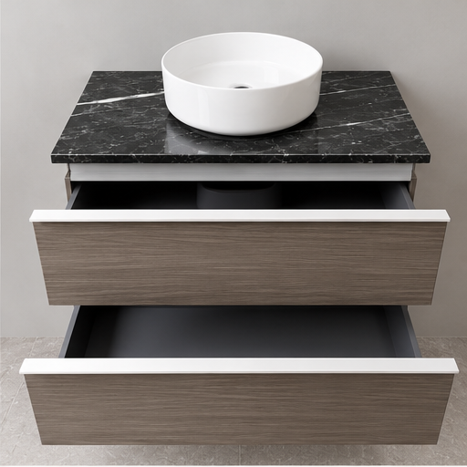 Duravit Darling New 800mm Pine Therra vanity, granite top and basin, product view 3