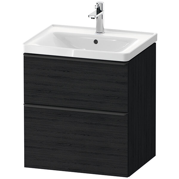 Duravit D-Neo Black Oak 584mm vanity front with basin