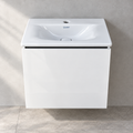 Duravit L-Cube 450mm white gloss vanity with Viu basin - front showroom view