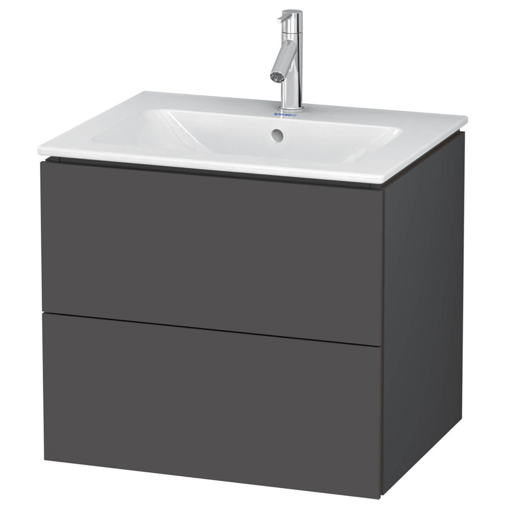 Duravit L-Cube 620mm Graphite Matt vanity Product studio front angled view