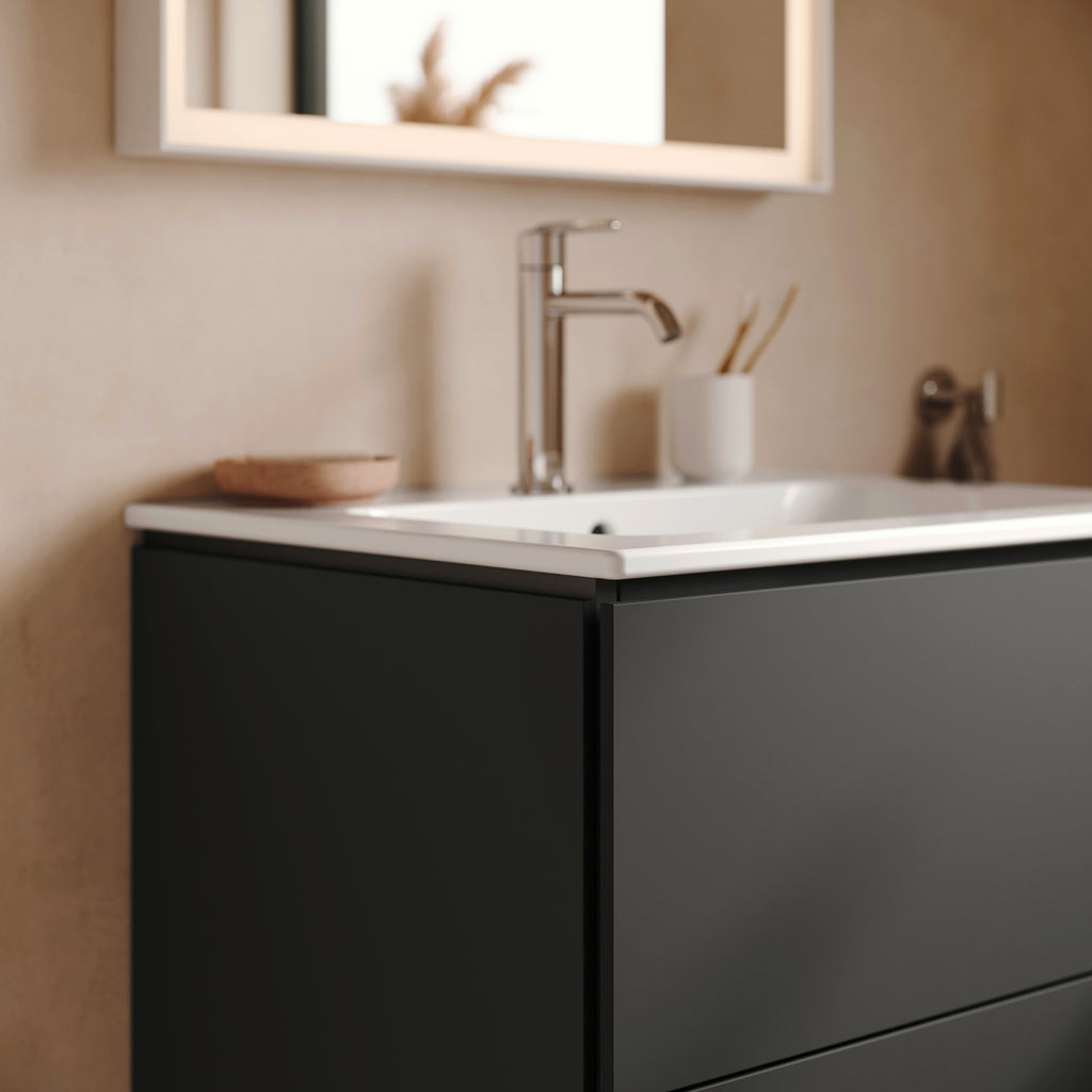Duravit L-Cube Graphite Matt vanity basin and drawer close-up