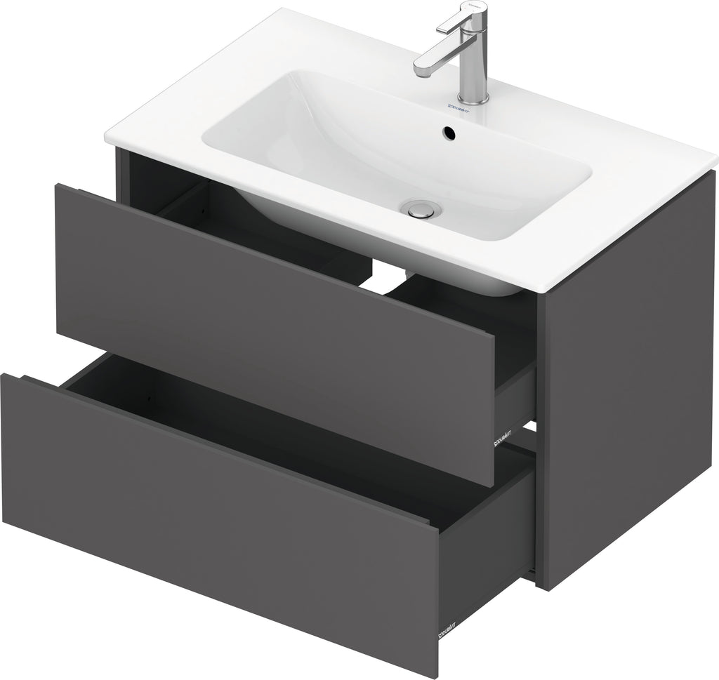 Duravit L-Cube Graphite Matt vanity drawers open product image