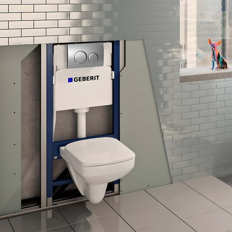 Geberit Duofix 820mm WC frame with Omega concealed cistern, code 111.004.00.3