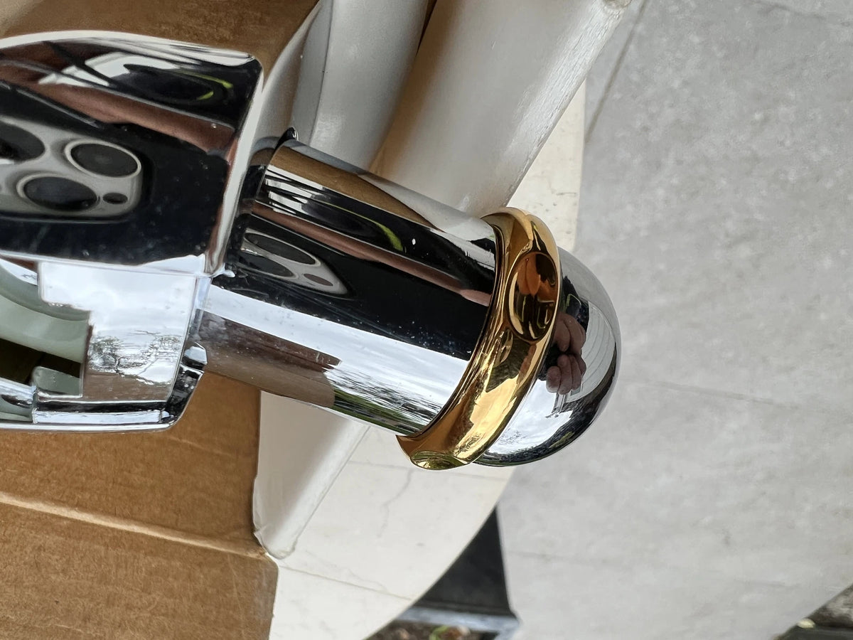 Grohe Relexa rail chrome and gold end detail