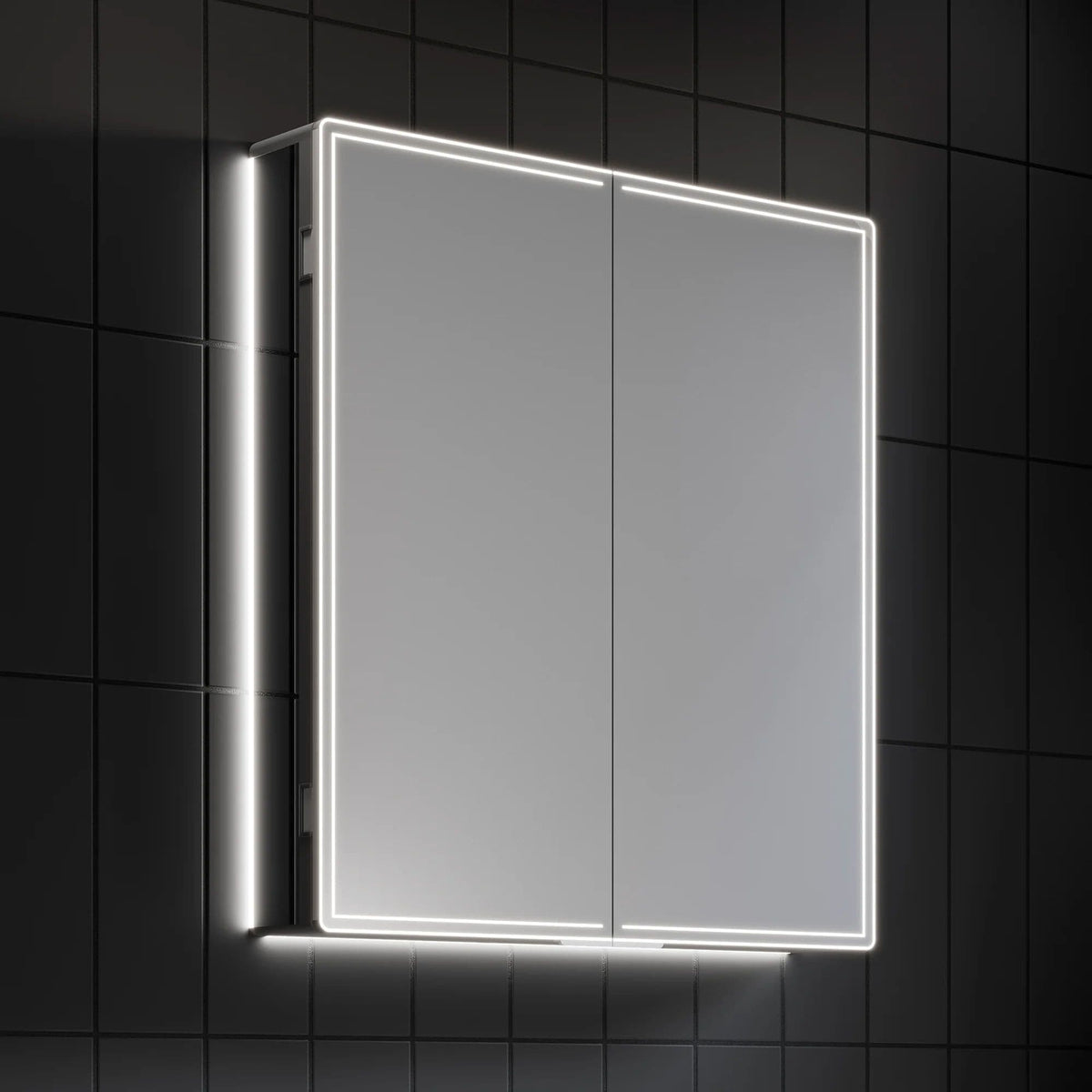HiB Isoé 60 LED illuminated double-door mirror cabinet 54350