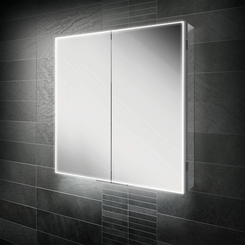 HiB Exos 100 illuminated mirrored cabinet front view