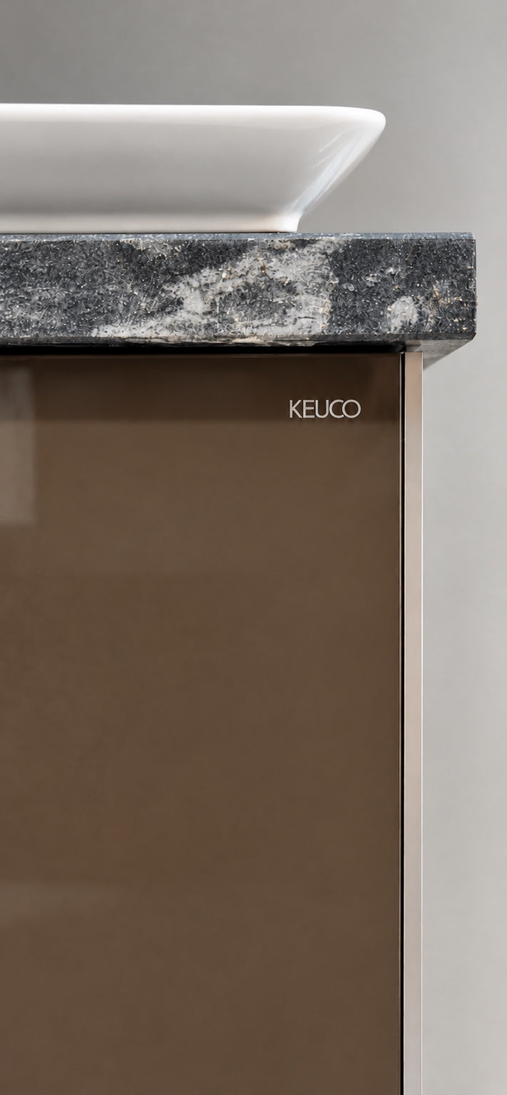 Keuco branding and granite top detail