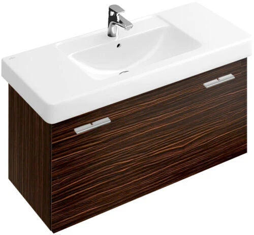 Dark Macassar wood finish reference for Villeroy & Boch Shape vanity A513EDED – reference cabinet differs from the product
